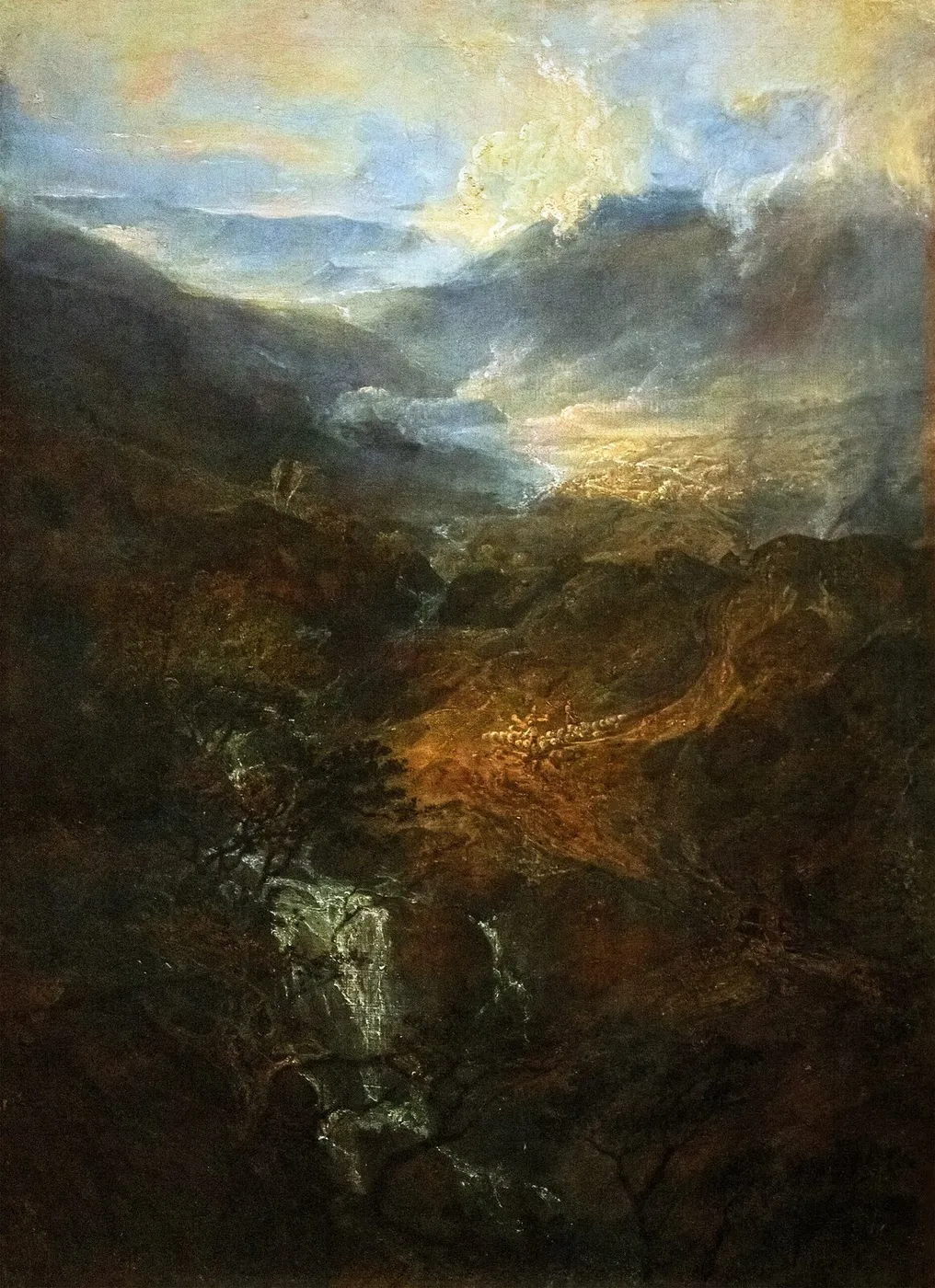 Morning amongst the Coniston Fells, Cumberland (1798) by J. M. W. Turner — original painting reproduced as a hand-painted oil on canvas