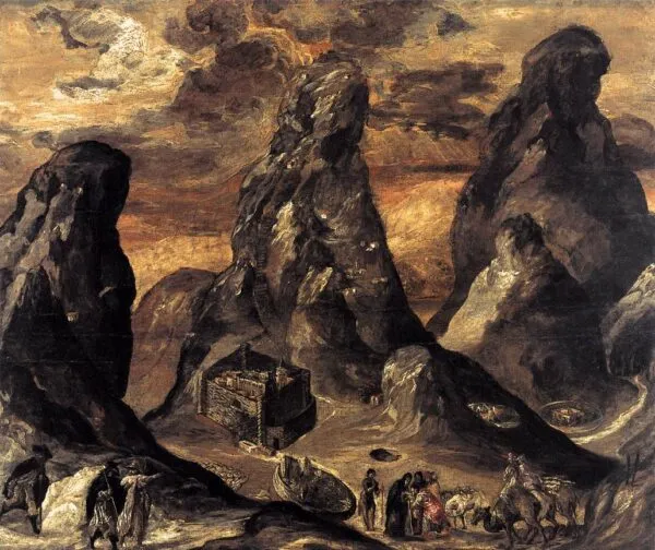Mount Sinai (1570) by El Greco — original painting reproduced as a hand-painted oil on canvas