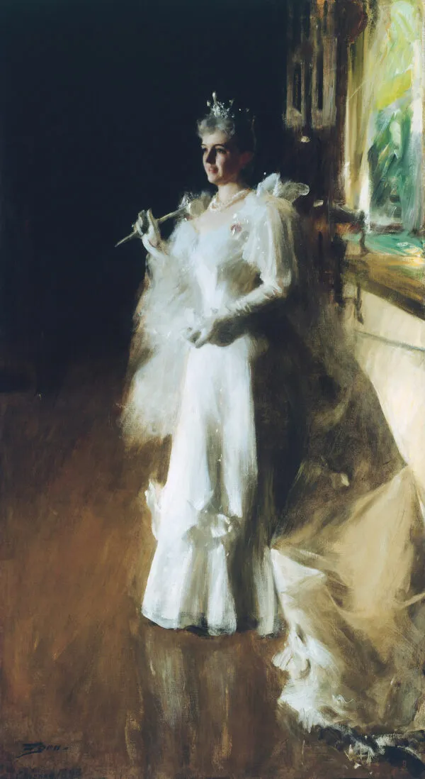 Mrs. Potter Palmer (1893) by Anders Zorn — original painting reproduced as a hand-painted oil on canvas