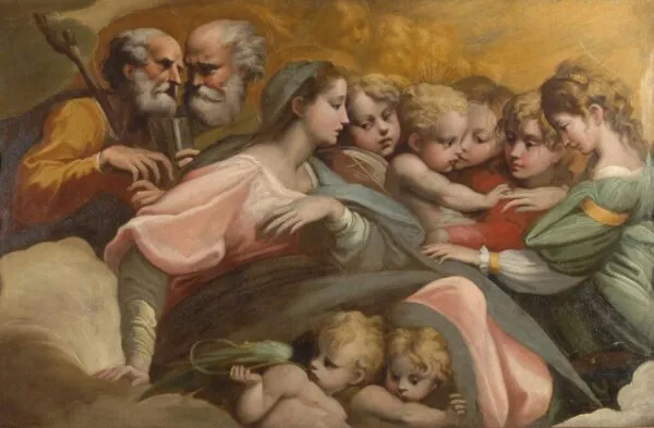 Mystic Marriage of Saint Catherine (1524) by Parmigianino — original painting reproduced as a hand-painted oil on canvas