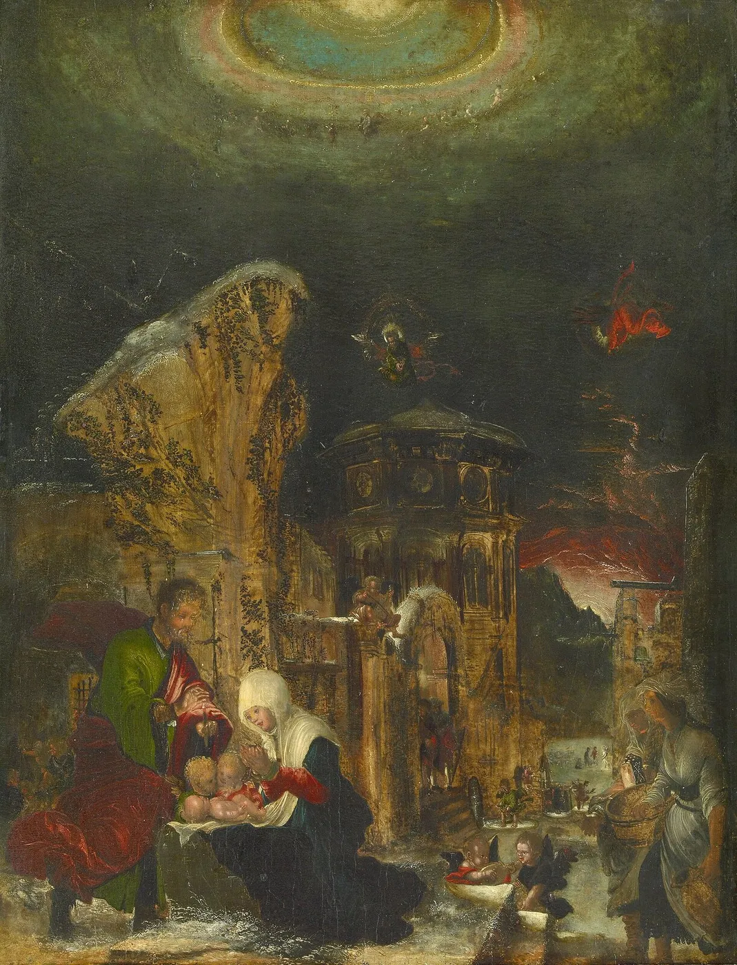 Nativity of Christ (1520) by Albrecht Altdorfer — original painting reproduced as a hand-painted oil on canvas