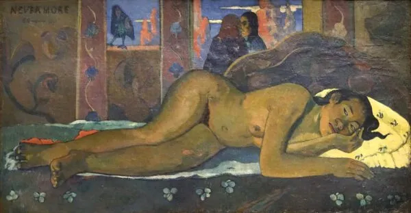 Nevermore (1897) by Paul Gauguin — original painting reproduced as a hand-painted oil on canvas
