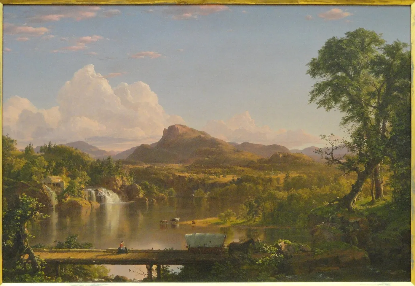 New England Landscape (1851) by Frederic Edwin Church — original painting reproduced as a hand-painted oil on canvas