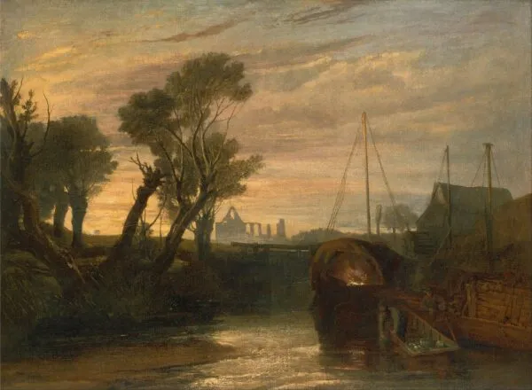Newark Abbey (1807) by J. M. W. Turner — original painting reproduced as a hand-painted oil on canvas