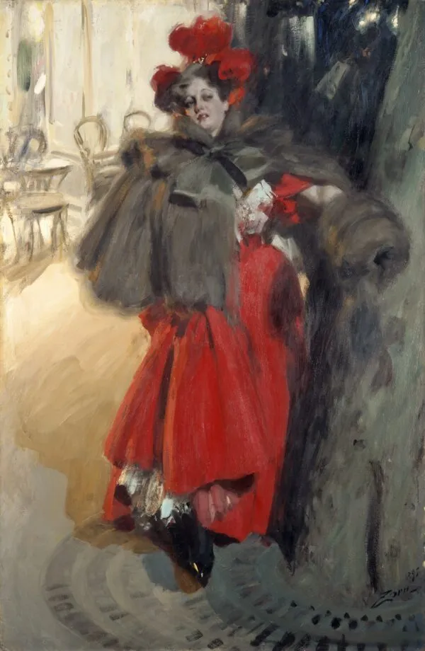 Night Effect (1895) by Anders Zorn — original painting reproduced as a hand-painted oil on canvas