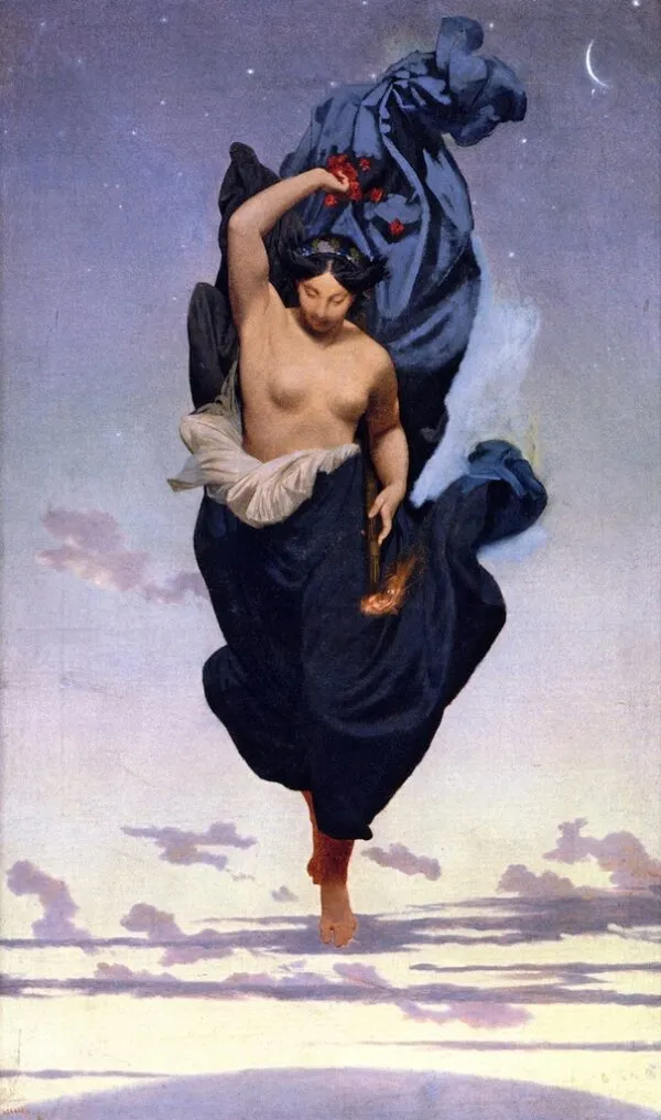 Night (1850) by Jean-Léon Gérôme — original painting reproduced as a hand-painted oil on canvas