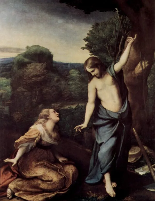Noli me tangere (1523) by Antonio da Correggio — original painting reproduced as a hand-painted oil on canvas