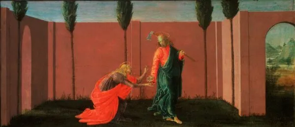 Noli Me Tangere (1491) by Sandro Botticelli — original painting reproduced as a hand-painted oil on canvas