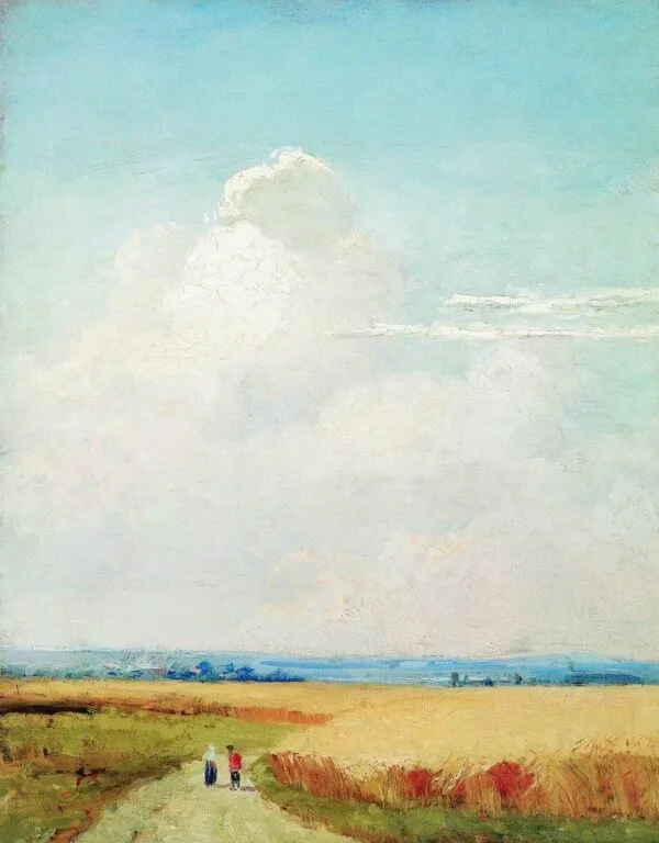 Noon near Moscow. Study (1860) by Ivan Shishkin — original painting reproduced as a hand-painted oil on canvas