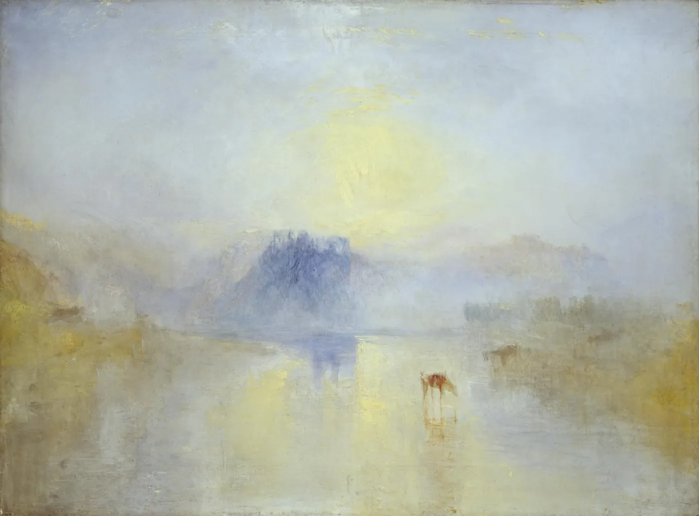 Norham Castle, Sunrise (1845) by J. M. W. Turner — original painting reproduced as a hand-painted oil on canvas