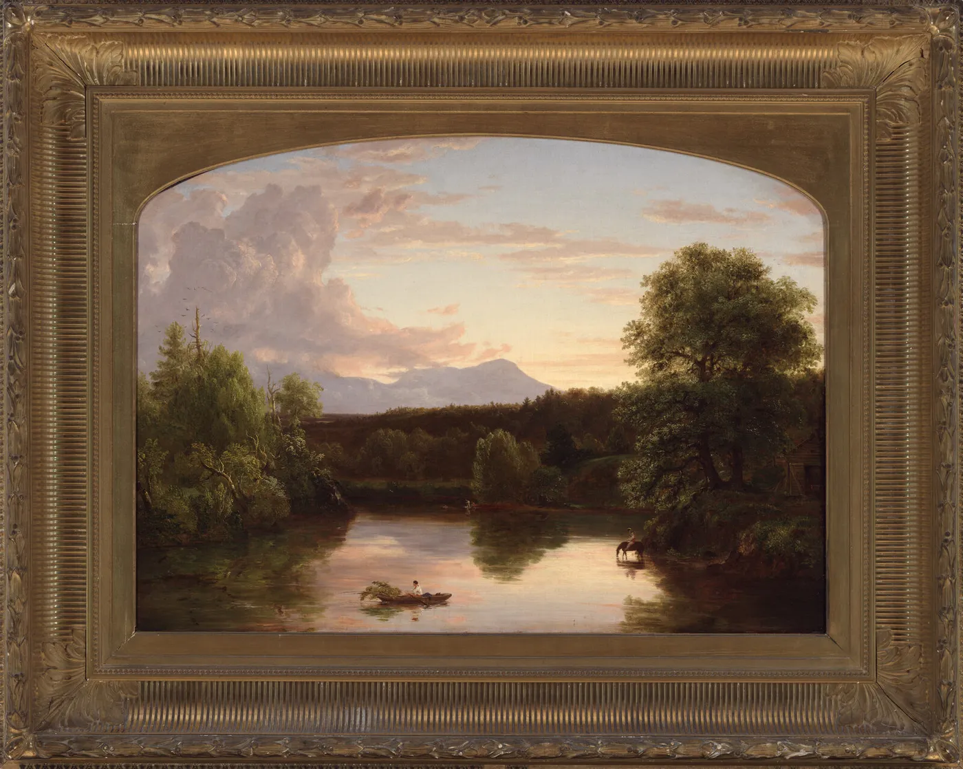 North Mountain and Catskill Creek (1838) by Thomas Cole — original painting reproduced as a hand-painted oil on canvas