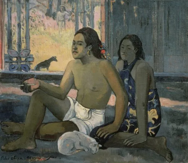 Not to work (1896) by Paul Gauguin — original painting reproduced as a hand-painted oil on canvas