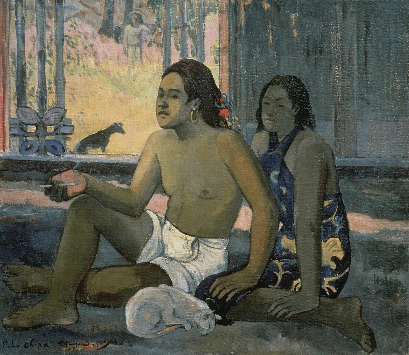 Not to work (1896) by Paul Gauguin — original painting reproduced as a hand-painted oil on canvas