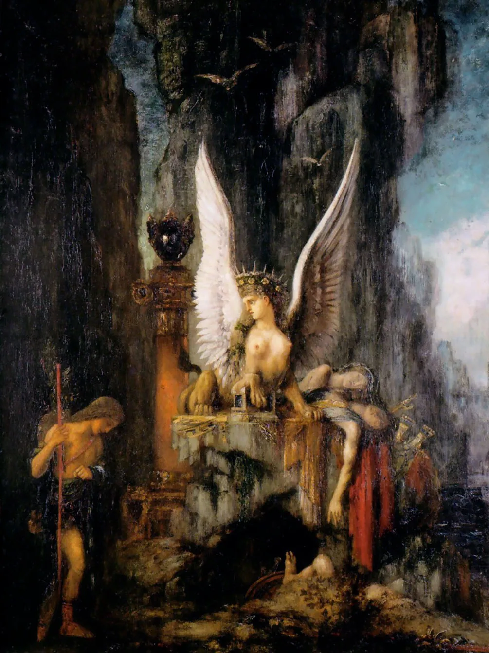 Œdipus the Wayfarer (1888) by Gustave Moreau — original painting reproduced as a hand-painted oil on canvas