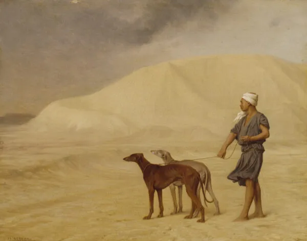 On the Desert (1867) by Jean-Léon Gérôme — original painting reproduced as a hand-painted oil on canvas