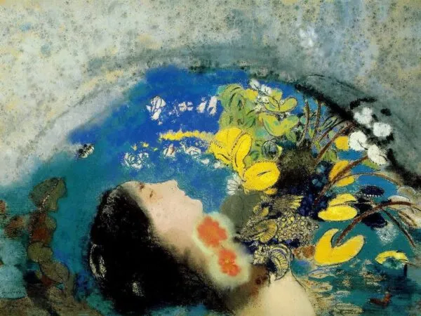 Ophelia by Odilon Redon — original painting reproduced as a hand-painted oil on canvas