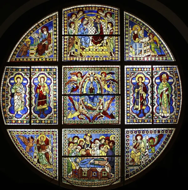 Original rose window (1287) by Duccio di Buoninsegna — original painting reproduced as a hand-painted oil on canvas
