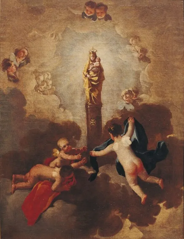 Our Lady of the Pillar (1769) by Francisco Goya — original painting reproduced as a hand-painted oil on canvas