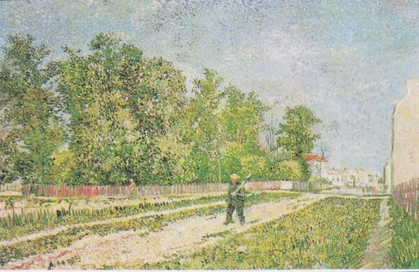 Outskirts of Paris (1887) by Vincent van Gogh — original painting reproduced as a hand-painted oil on canvas