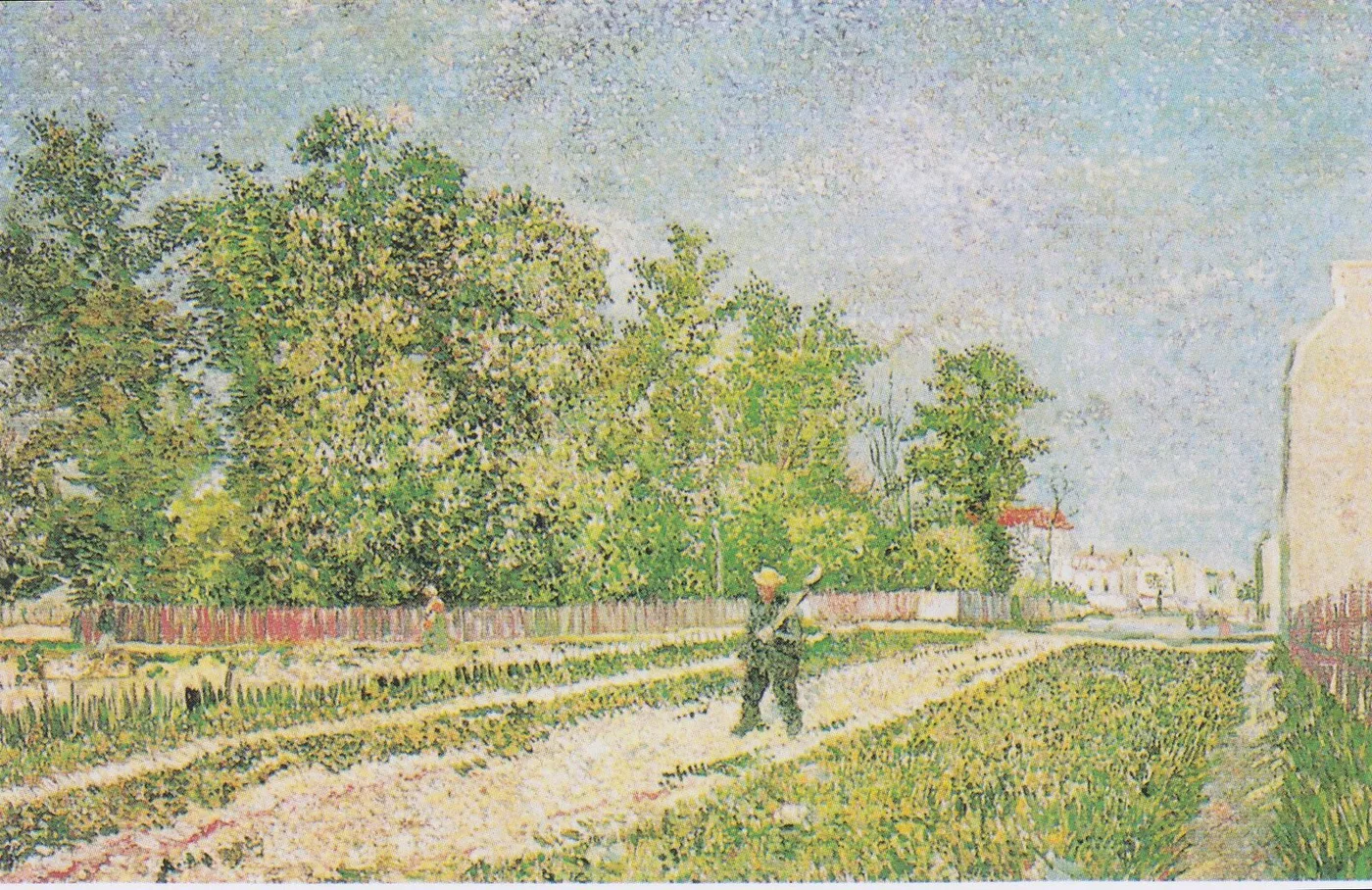 Outskirts of Paris (1887) by Vincent van Gogh — original painting reproduced as a hand-painted oil on canvas