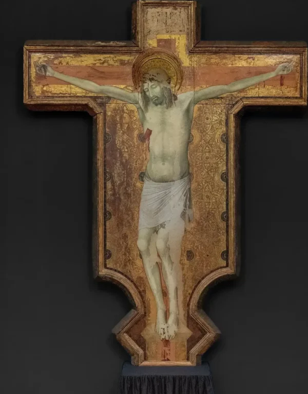 Painted crucifix by Ambrogio Lorenzetti — original painting reproduced as a hand-painted oil on canvas