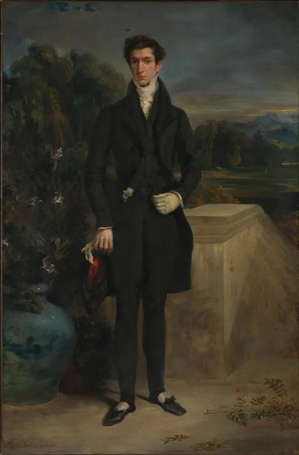 Painter Louis-Auguste Schwiter at the Fog Weg Evening Fall ...«Hardo Menia Ferdi...»! (1827) by Eugène Delacroix — original painting reproduced as a hand-painted oil on canvas