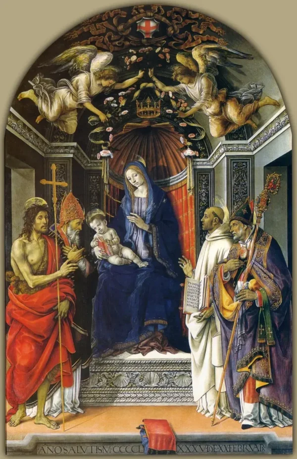 Pala degli Otto (1486) by Filippo Lippi — original painting reproduced as a hand-painted oil on canvas