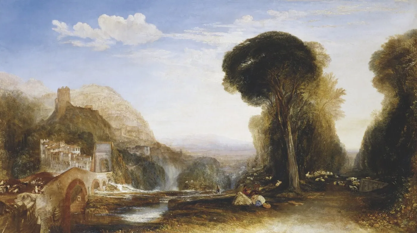 Palestrina - Composition (1828) by J. M. W. Turner — original painting reproduced as a hand-painted oil on canvas