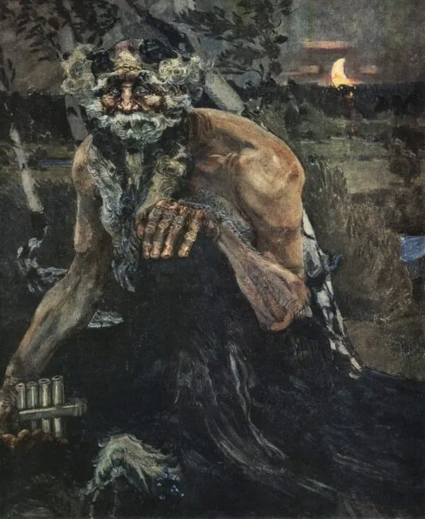 Pan (1899) by Mikhail Vrubel — original painting reproduced as a hand-painted oil on canvas