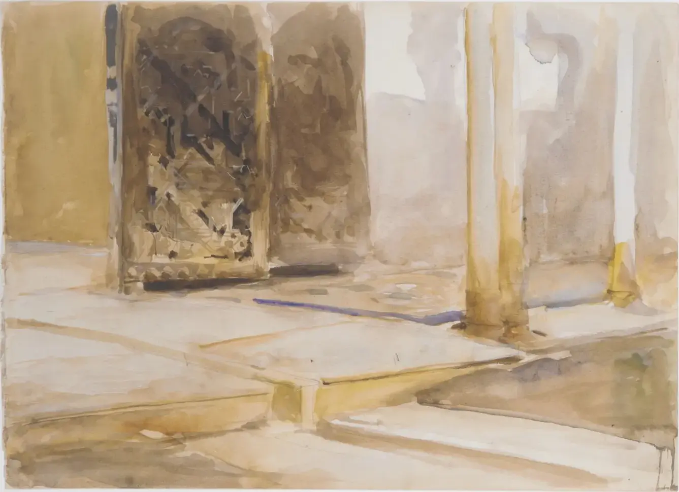 Patio de los Leones, Alhambra (1879) by John Singer Sargent — original watercolour reproduced as a hand-painted oil on canvas