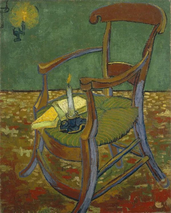 Paul Gauguin's Armchair (1888) by Vincent van Gogh — original painting reproduced as a hand-painted oil on canvas