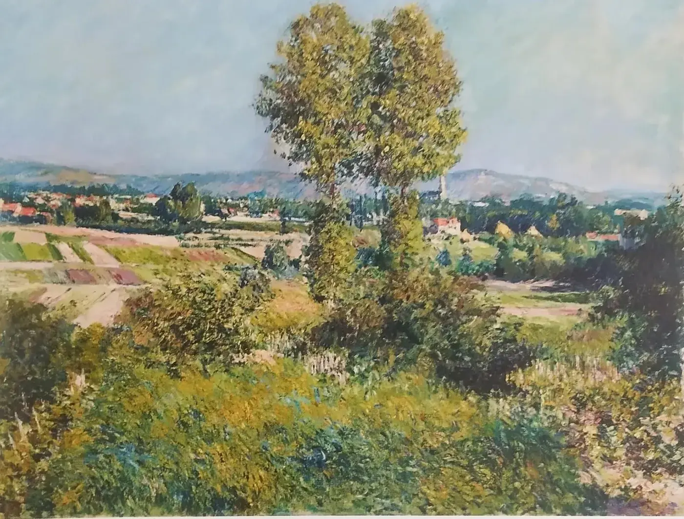 Paysage à Argenteuil (1889) by Gustave Caillebotte — original painting reproduced as a hand-painted oil on canvas