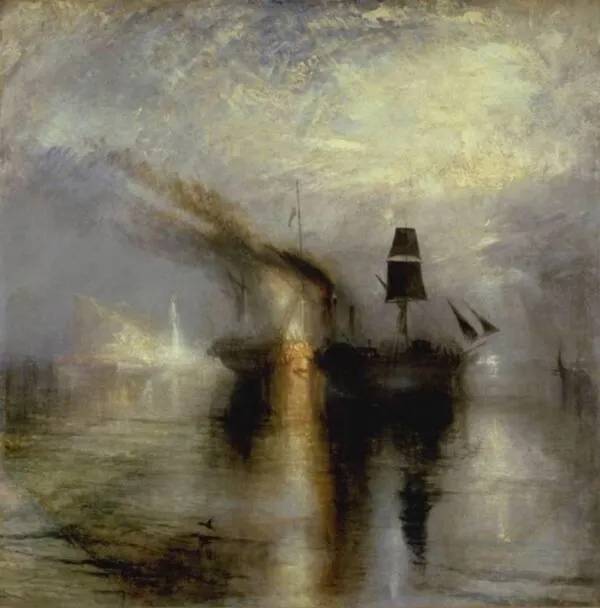 Peace – Burial at Sea (1842) by J. M. W. Turner — original painting reproduced as a hand-painted oil on canvas