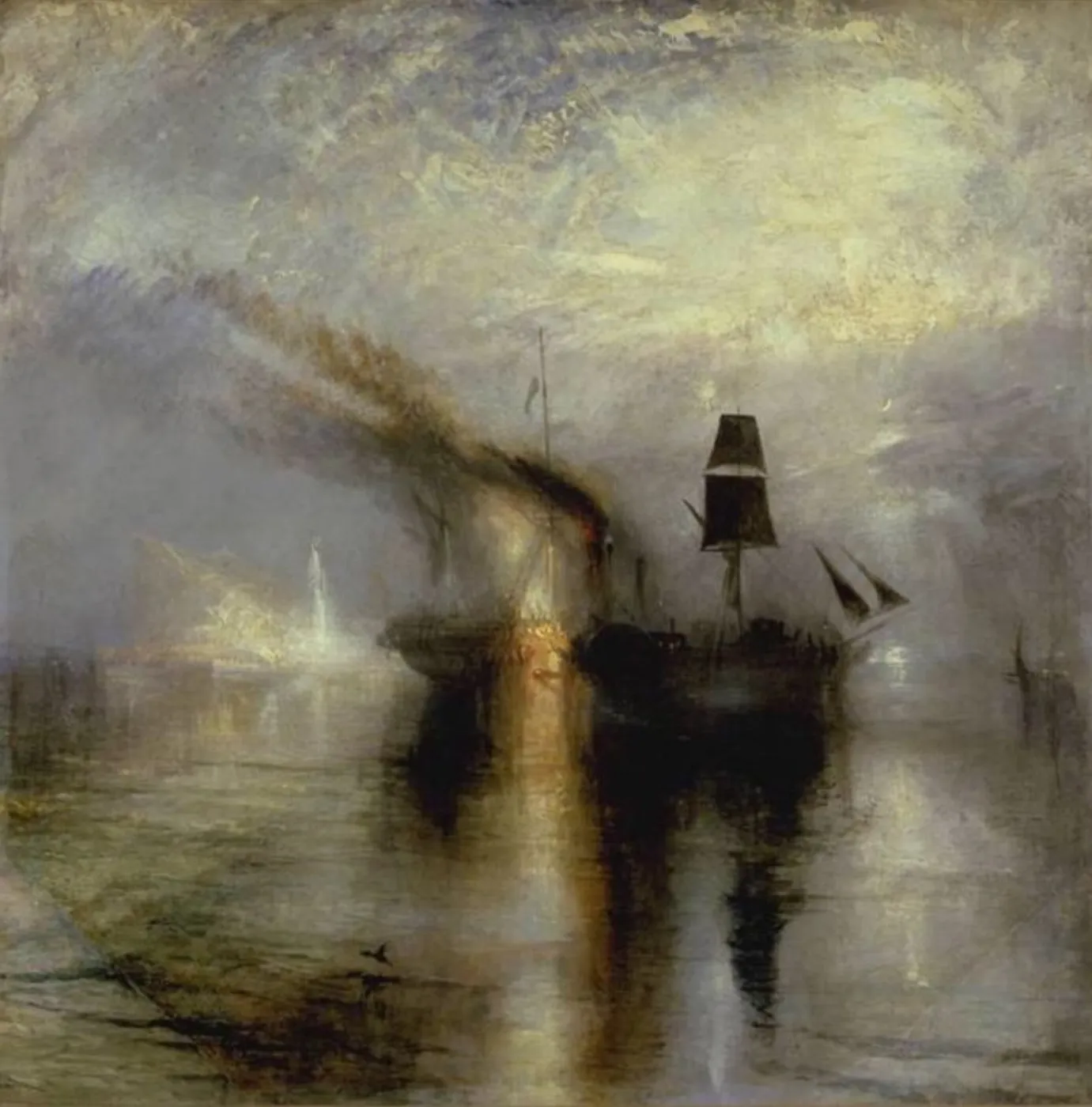 Peace – Burial at Sea (1842) by J. M. W. Turner — original painting reproduced as a hand-painted oil on canvas