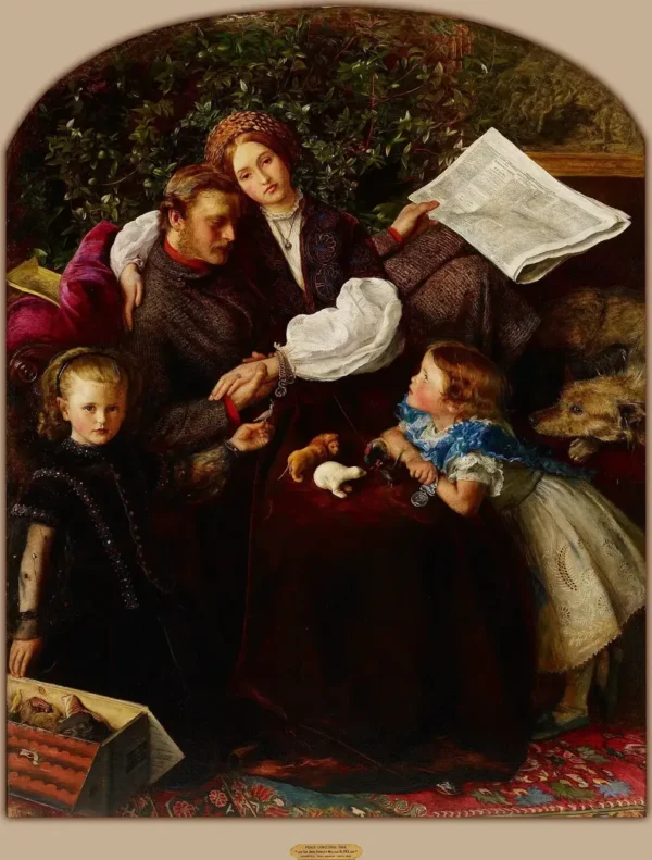 Peace Concluded (1856) by John Everett Millais — original painting reproduced as a hand-painted oil on canvas