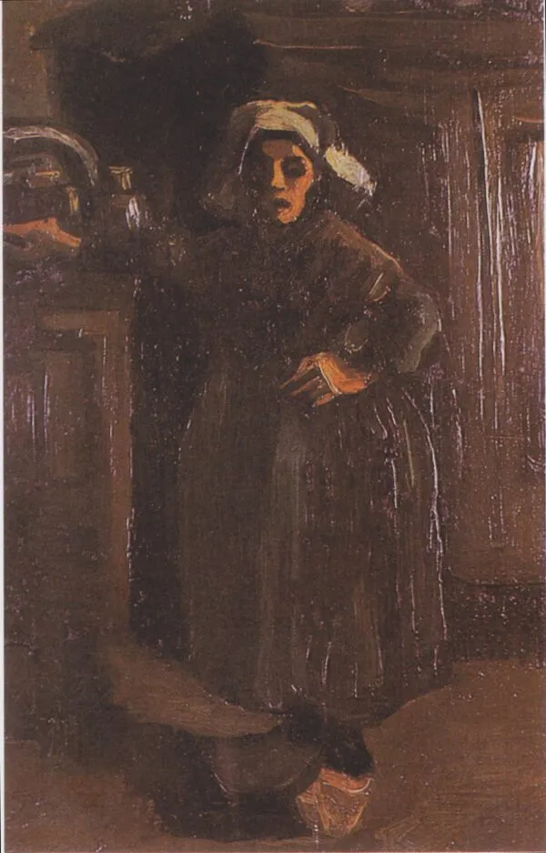 Peasant Woman (1885) by Vincent van Gogh — original painting reproduced as a hand-painted oil on canvas