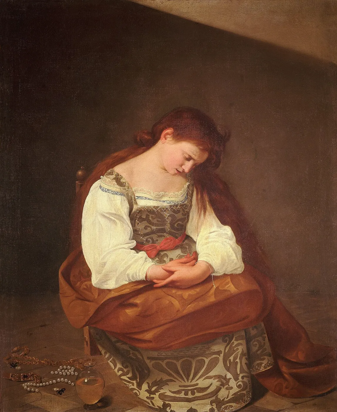 Penitent Magdalene (1593) by Caravaggio — original painting reproduced as a hand-painted oil on canvas