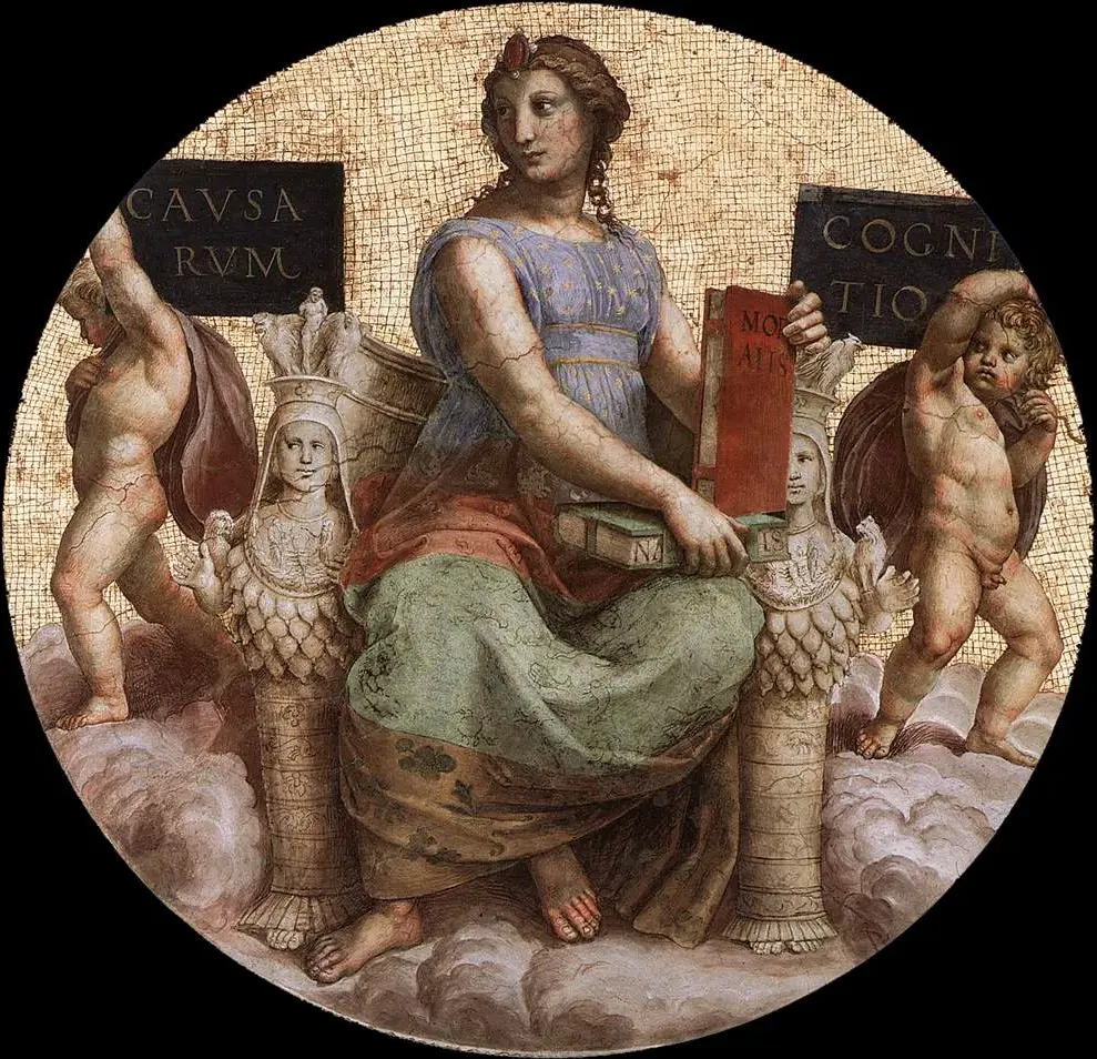 Philosophy (1508) by Raphael — original painting reproduced as a hand-painted oil on canvas