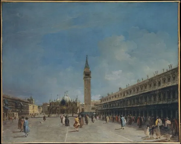 Piazza San Marco (1768) by Francesco Guardi — original painting reproduced as a hand-painted oil on canvas