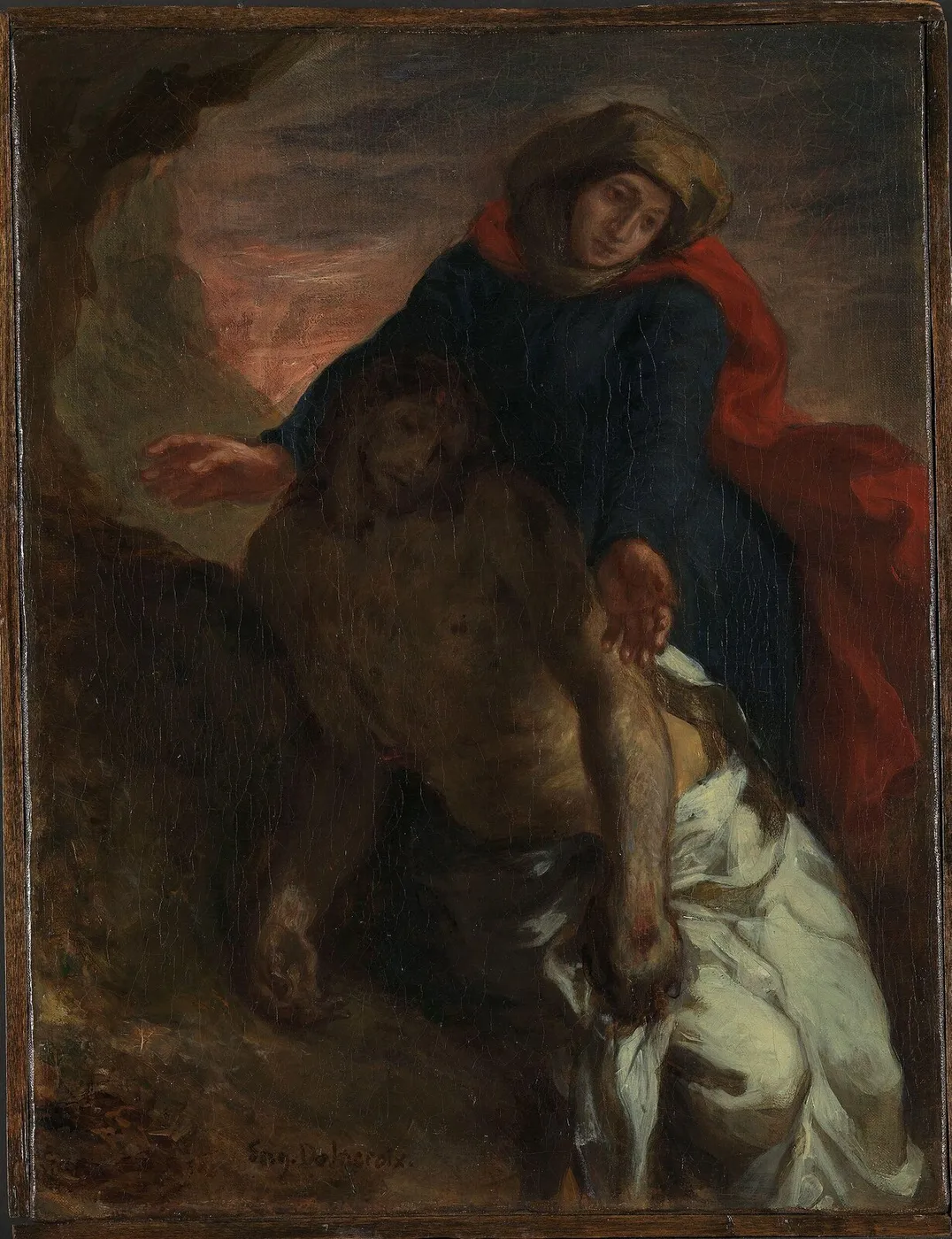 Pietà (1850) by Eugène Delacroix — original painting reproduced as a hand-painted oil on canvas