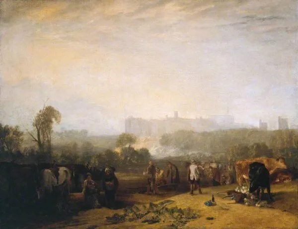 Ploughing Up Turnips, near Slough (‘Windsor’) (1809) by J. M. W. Turner — original painting reproduced as a hand-painted oil on canvas