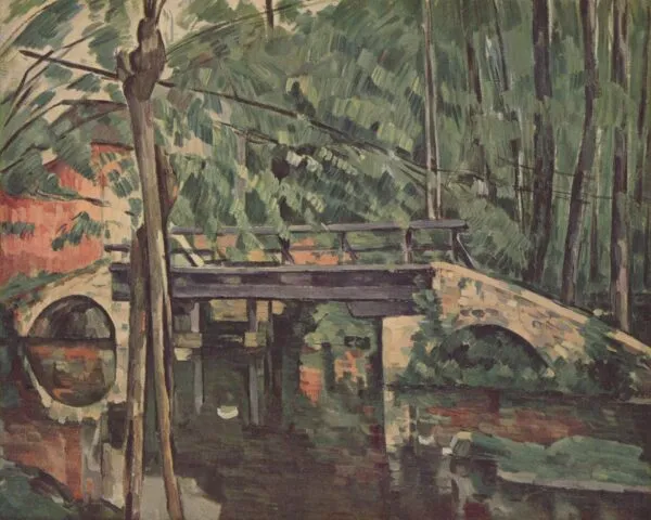 Pont de Maincy (1879) by Paul Cézanne — original painting reproduced as a hand-painted oil on canvas