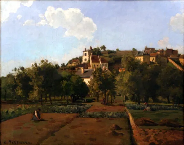 Pontoise (1867) by Camille Pissarro — original painting reproduced as a hand-painted oil on canvas