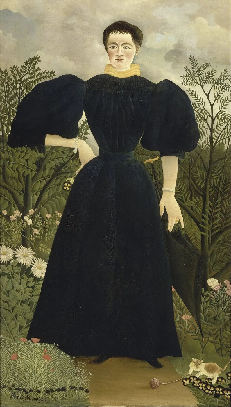 Portrait de Madame M. (1890) by Henri Rousseau — original painting reproduced as a hand-painted oil on canvas