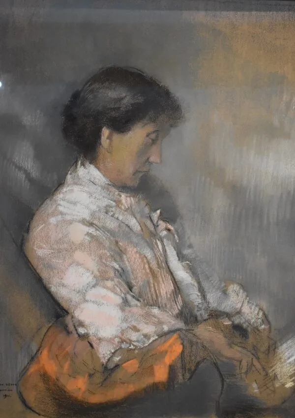 Portrait de Madame Redon (1911) by Odilon Redon — original painting reproduced as a hand-painted oil on canvas