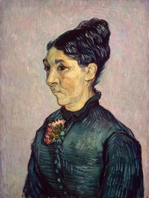 Portrait de Madame Trabuc (1889) by Vincent van Gogh — original painting reproduced as a hand-painted oil on canvas