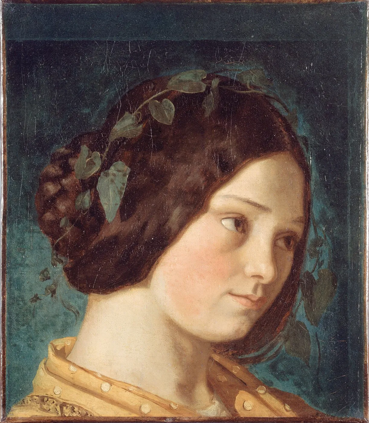Portrait de Zélie Courbet (1842) by Gustave Courbet — original painting reproduced as a hand-painted oil on canvas