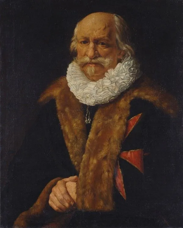 Portrait d'un chevalier de l'ordre de Saint-Étienne (1619) by Artemisia Gentileschi — original painting reproduced as a hand-painted oil on canvas