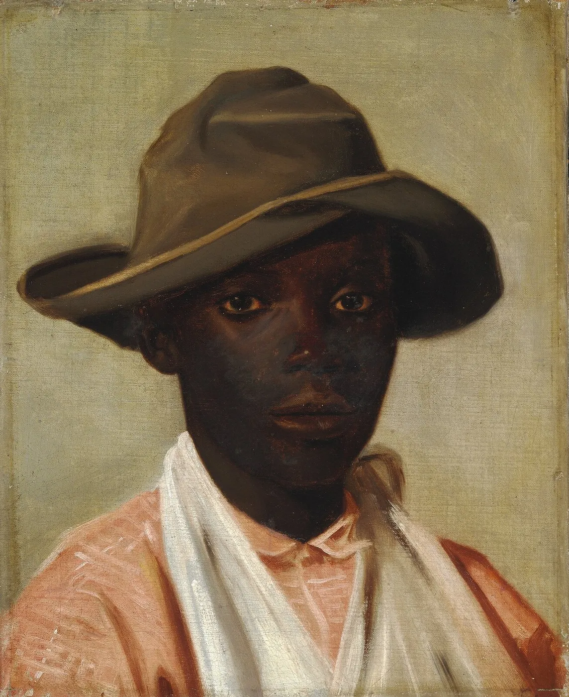 Portrait of a boy (1853) by Camille Pissarro — original painting reproduced as a hand-painted oil on canvas
