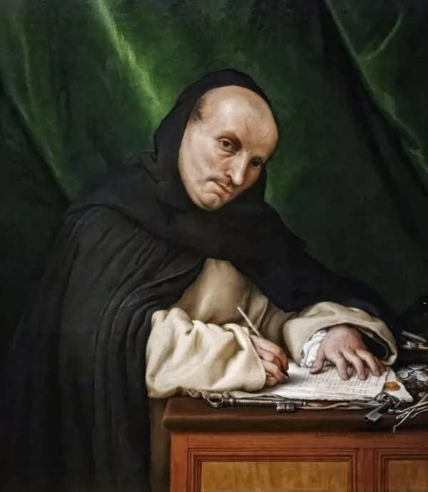 Portrait of a Dominican steward (1526) by Lorenzo Lotto — original painting reproduced as a hand-painted oil on canvas